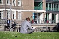 Man reading at Birkbeck College, London, 2012