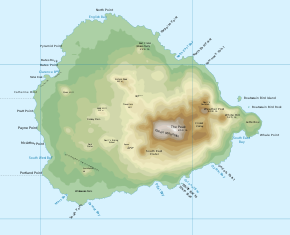 Topographic map of Ascension Island