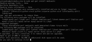 apt-get, a CLI utility installing MediaWiki
