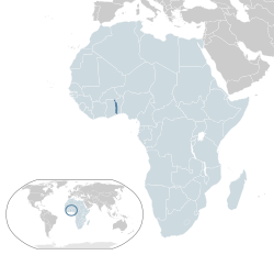 Location of Togo (dark blue) in the African Union (light blue)