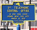 Image 36Historical marker commemorating the first telephone central office in New York State (1878) (from History of the telephone)