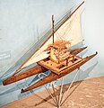 Image 102Model of a Fijian drua, an example of an Austronesian vessel with a double-canoe (catamaran) hull and a crab claw sail (from Pacific Ocean)