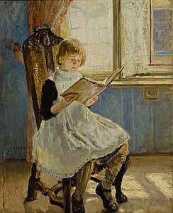 Girl Reading (1889), by Fritz von Uhde. Oil paint on canvas.
