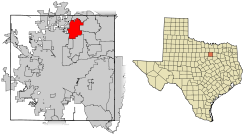 Location within Tarrant County and Texas