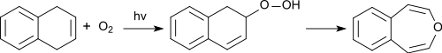 3-Benzoxepin durch Pyrolyse aus Hydroperoxydihydronaphthalen