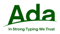 Green logo on horizon with Ada letters and slogan