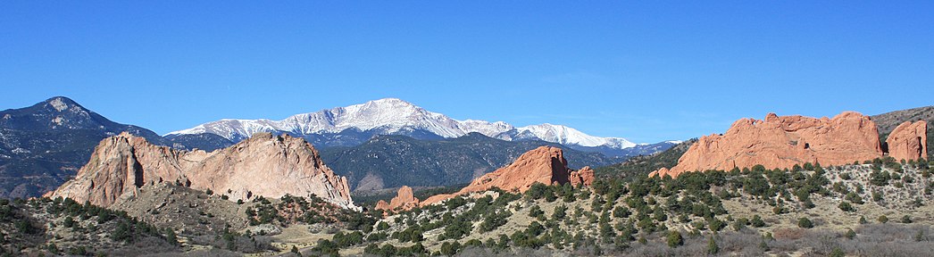 Photo of Pikes Peak and Garden of the Gods in El Paso County, Colorado
