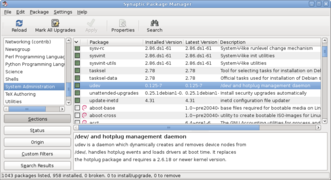 Synaptic, a GUI for many Linux package managers