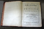 Newton's own copy of his Principia, with hand-written corrections for the second edition, in the Wren Library at Trinity College, Cambridge