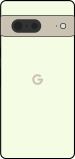 Diagram of a Pixel 7 smartphone in gold.
