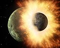 Image 61Artist's impression of the enormous collision that probably formed the Moon (from History of Earth)