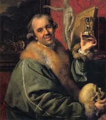Self-portrait (with hourglass and skull) by Johann Zoffany, c. 1776
