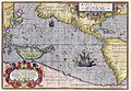 Image 99Maris Pacifici by Ortelius (1589). One of the first printed maps to show the Pacific Ocean (from Pacific Ocean)