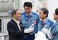 Image 95In 2020, Japanese Prime Minister Suga declined to drink the bottle of Fukushima's treated radioactive water that he was holding, which would otherwise be discharged to the Pacific. (from Pacific Ocean)