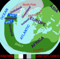 Image 53Based on the medieval Íslendingasögur sagas, including the Grœnlendinga saga, this interpretative map of the "Norse World" shows that Norse knowledge of the Americas and the Atlantic remained limited. (from Atlantic Ocean)