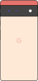 Diagram of a Pixel 6 smartphone in orange.