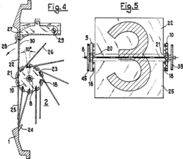 Diagram of a mechanical digital display of a flip clock