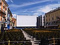 The screen in the Piazza Grande