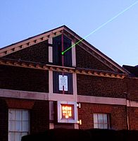 Laser projected from the observatory marking the Greenwich Prime Meridian line (1999)