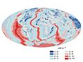 Image 70A map of heat flow from Earth's interior to the surface of Earth's crust, mostly along the oceanic ridges (from Earth)
