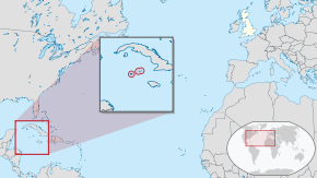 Location of Cayman Islands (circled in red)