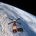 America's first space station Skylab in orbit February 8, 1974