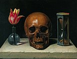 Philippe de Champaigne Still-Life with a Skull, vanitas painting, 1671