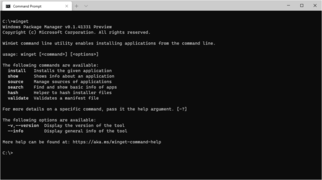 winget, the Windows Package Manager CLI utility for Windows 10