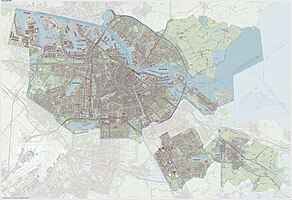 Topographic map of Amsterdam