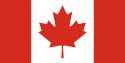A vertical triband design (red, white, red) with a red maple leaf in the centre.