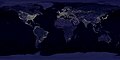 Image 72A composite image of artificial light emissions at night on a map of Earth (from Earth)