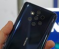 Image 21The back of a Nokia 9 PureView. It features a five-lens camera array with Zeiss optics, using a mixture of color and monochrome sensors. (from Smartphone)