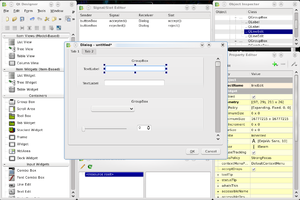 Aplikace Qt designer používaná pro návrh GUI