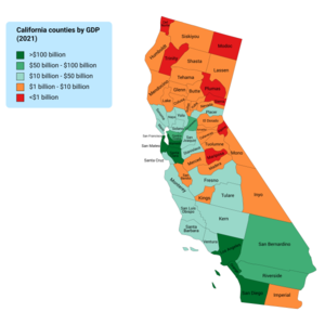 California counties by GDP (2021)[314]