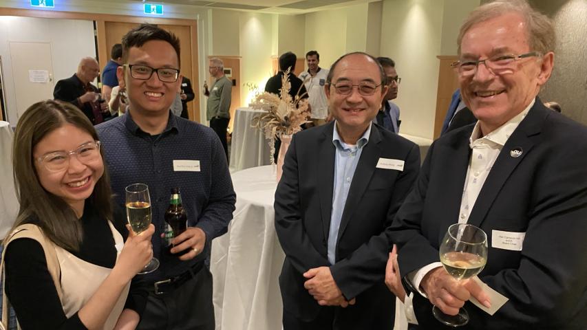 auDA's Chair Alan Cameron AO mingling with members at a member event 