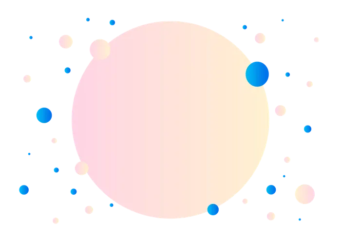 An abstract illustration of a stylized globe with dots orbiting