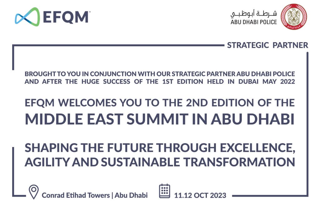 2nd Edition of The EFQM Middle East Summit to be held in Abu Dhabi