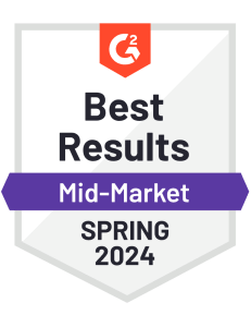 G2 badge best results for mid-market spring 2024