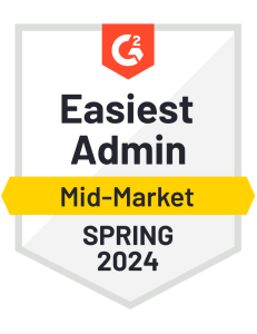 G2 Easiest Admin for mid-market spring 2024
