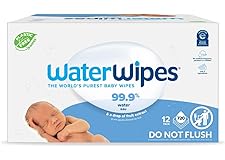 WaterWipes Plastic-Free Original Baby Wipes, 99.9% Water Based Wipes, Unscented & Hypoallergenic for Sensitive Skin, 60 Count