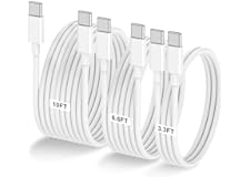 3-Pack [3.3FT+6.6FT+10FT] 60W USB C to USB C Cable, Type C to Type C Cable,Fast Charging Cable Compatible with iPhone 15/Plus
