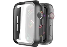 Misxi 2 Pack Hard PC Case with Tempered Glass Screen Protector Compatible with Apple Watch Series 6 SE Series 5 Series 4 44mm