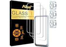 Ailun 3 Pack Screen Protector for iPhone 15 Pro Max [6.7 inch] + 3 Pack Camera Lens Protector with Installation Frame,Sensor 