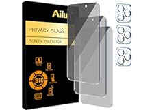 Ailun 3Pack Privacy Screen Protector for iPhone 15 Pro Max [6.7 inch]+3Pack Camera Lens Protector,Sensor Protection,Dynamic I