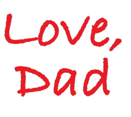Love.dad logo, letters from a father to son.