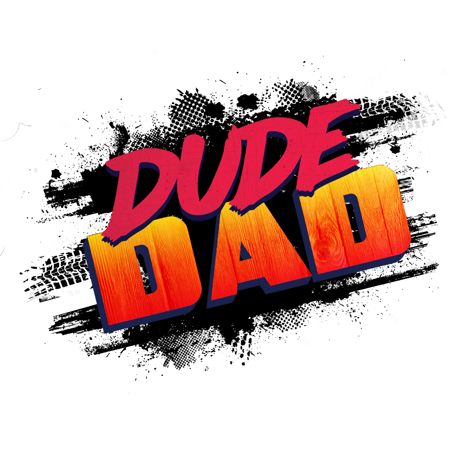 Dude.dad logo, family creative sketch, vlog and DIY content.