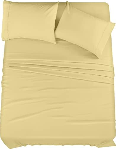 Utopia Bedding Queen Bed Sheets Set - 4 Piece Bedding - Brushed Microfiber - Shrinkage and Fade Resistant - Easy Care (Queen, Yellow)