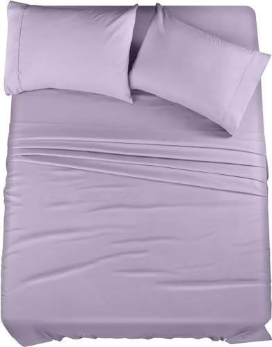 Utopia Bedding Queen Bed Sheets Set - 4 Piece Bedding - Brushed Microfiber - Shrinkage and Fade Resistant - Easy Care (Queen, Lavender)