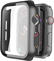 Misxi 2 Pack Hard PC Case with Tempered Glass Screen Protector Compatible with Apple Watch Series 6 SE Series 5 Series 4...