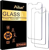 Ailun Glass Screen Protector for iPhone 14 / iPhone 13 / iPhone 13 Pro [6.1 Inch] Display 3 Pack Tempered Glass, Case...